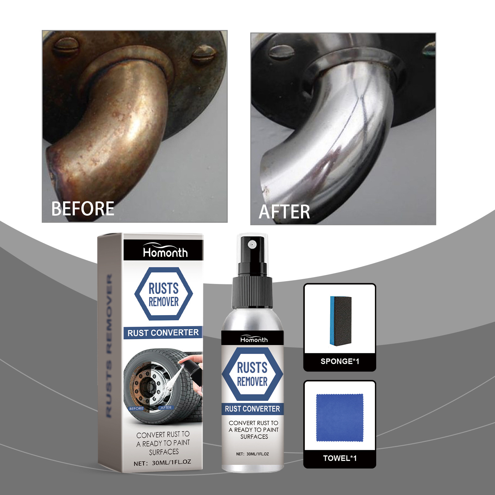 Wheel Cleaner Alloy - Spray anti-rouille pour roues de voiture,